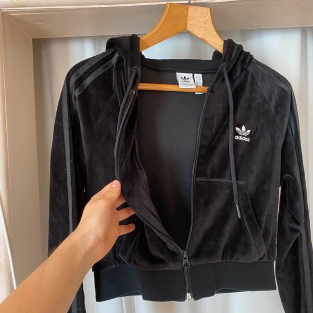 Adidas Black Hoodie with Zip Closure - Picture 2 of 5